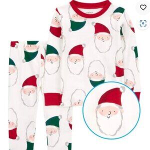 NWT Carter's Baby 2-Piece Santa 100% Cotton Rib Snug Fit Cotton PJs